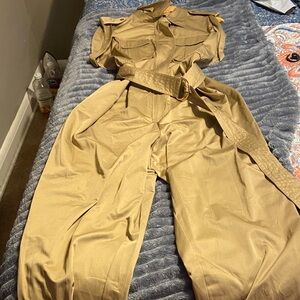 Forever 21 Tan Utility Jumpsuit
